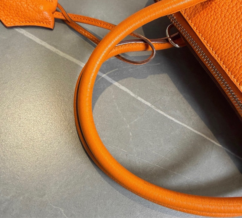 98新️Hermes/愛馬仕Bolide保齡球包31橘色框M-7