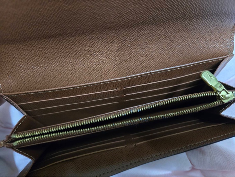 LV 老花信封金扣長夾-5