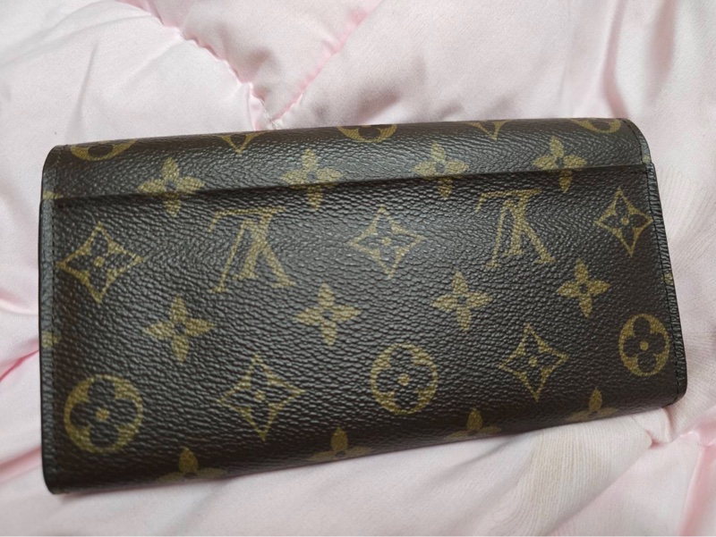 LV 老花信封金扣長夾-7