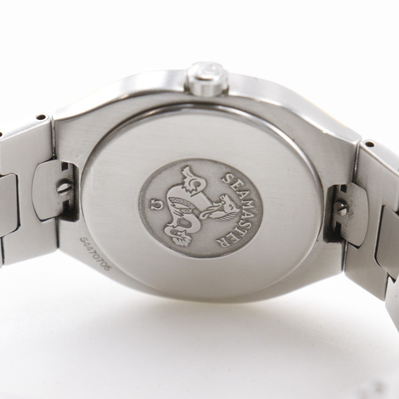 歐米茄海馬系列北極星腕錶,1438 1455.448 型機芯,不鏽鋼材質,1993 年,石英機芯,模擬顯示,金色錶盤,女士款。-5