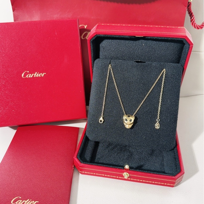 Cartier卡地亚 PANTHERE系列 18K黄金猎豹项链-2