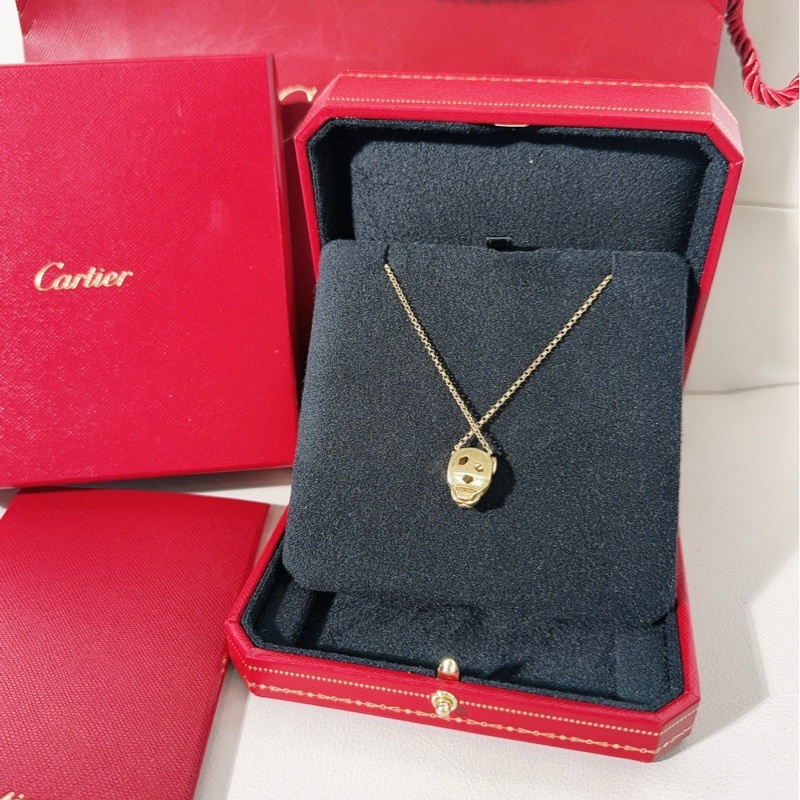 Cartier卡地亚 PANTHERE系列 18K黄金猎豹项链-4