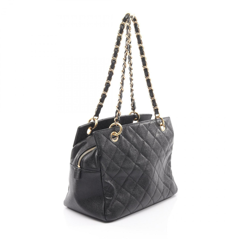 香奈兒 (CHANEL) Matelasse 手提鏈條單肩背包,黑色,小牛皮材質,二手,金色五金-1