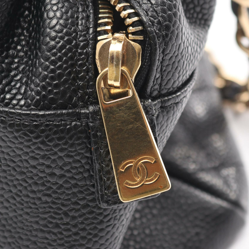 香奈兒 (CHANEL) Matelasse 手提鏈條單肩背包,黑色,小牛皮材質,二手,金色五金-8