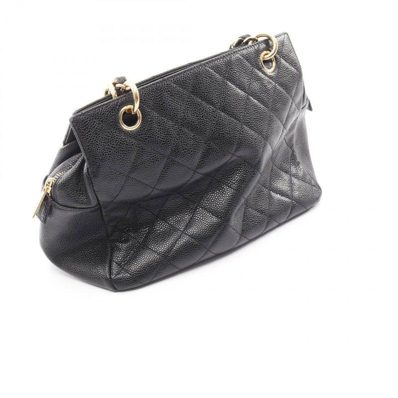 香奈兒 (CHANEL) Matelasse 手提鏈條單肩背包,黑色,小牛皮材質,二手,金色五金-10