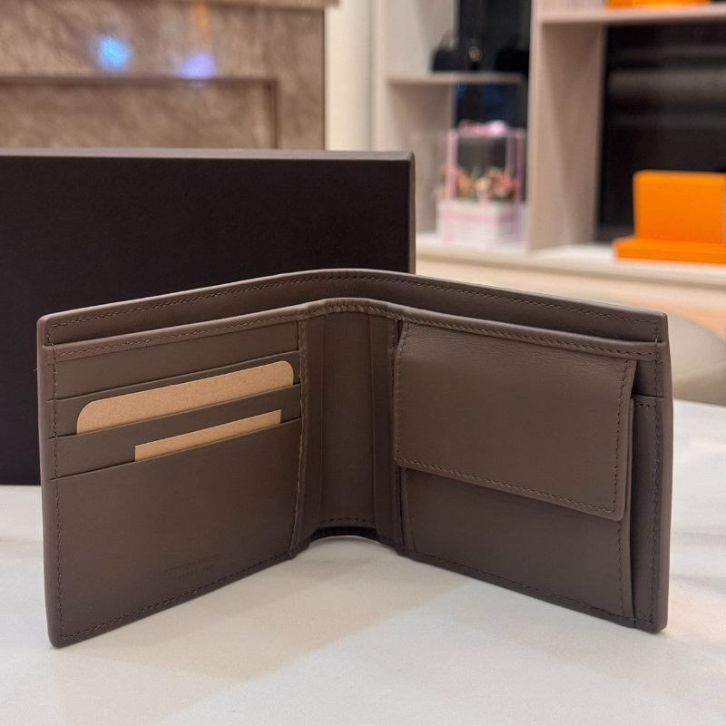 *SHIHNA名牌精品* Bottega Veneta 灰褐色 編織小牛皮短夾-5