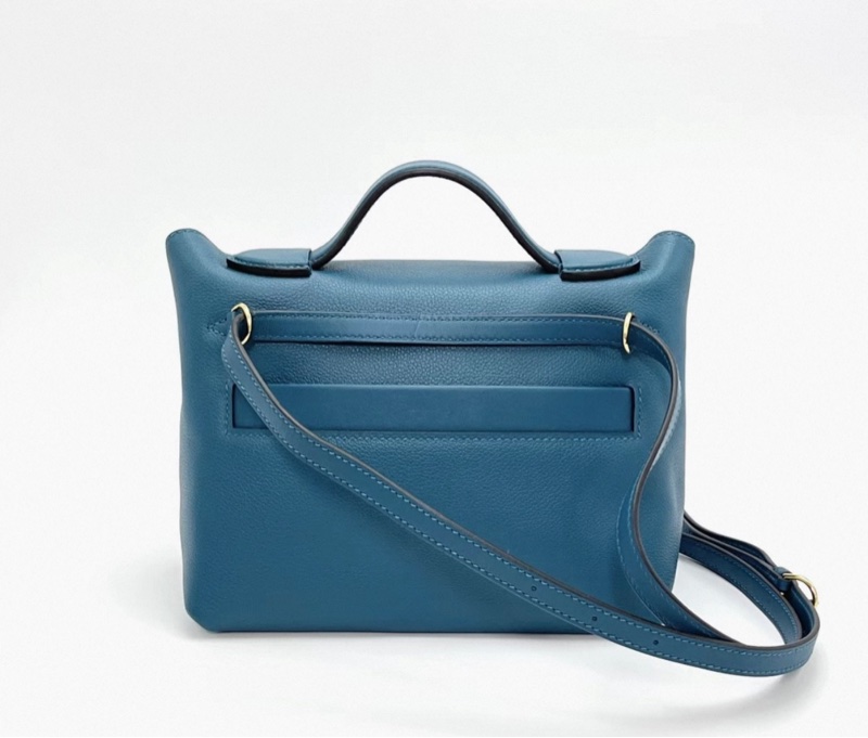 98新 HERMES 鴨子藍 mini 2424 金扣-1