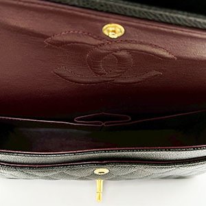 *奢華大道國際精品*【CH0708】CHANEL黑色荔枝紋牛皮COCO 11.12 金釦25CM鏈帶兩用包 A01112-4