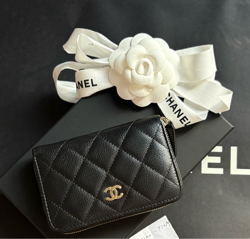 香奈兒 Chanel 加大 拉鍊 零錢包|荔枝牛皮❤️ 超好用零錢包-0