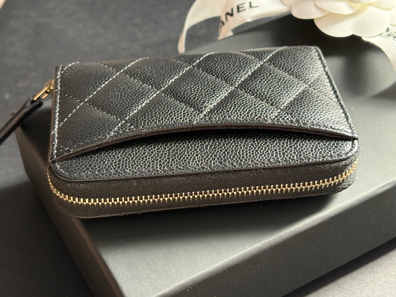 香奈兒 Chanel 加大 拉鍊 零錢包|荔枝牛皮❤️ 超好用零錢包-10