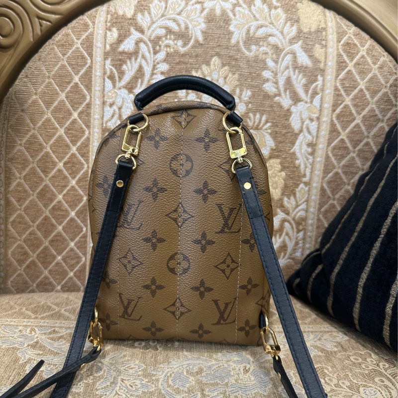 LV 雙色原花金釦Palm springs Mini小書包 M44873-1