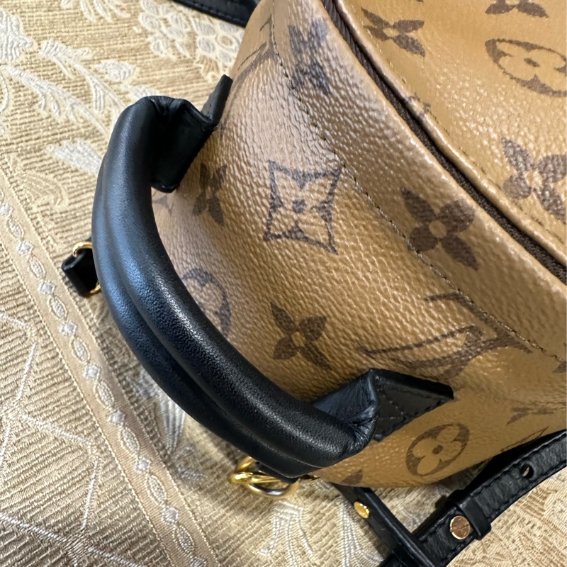LV 雙色原花金釦Palm springs Mini小書包 M44873-2