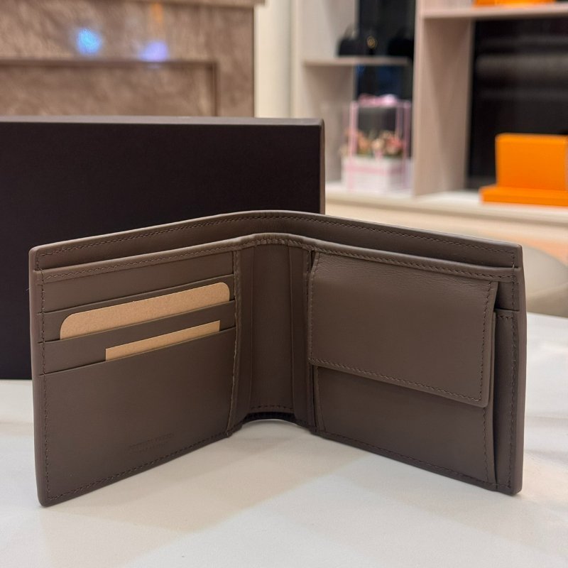 *SHIHNA名牌精品* BOTTEGA VENETA 咖色編織小牛皮短夾-2