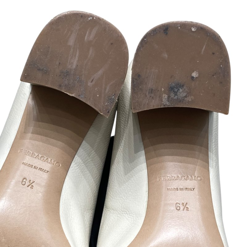 SALVATORE FERRAGAMO 菲拉格慕 6號半 跟鞋 牛皮 紅白 撞色-8