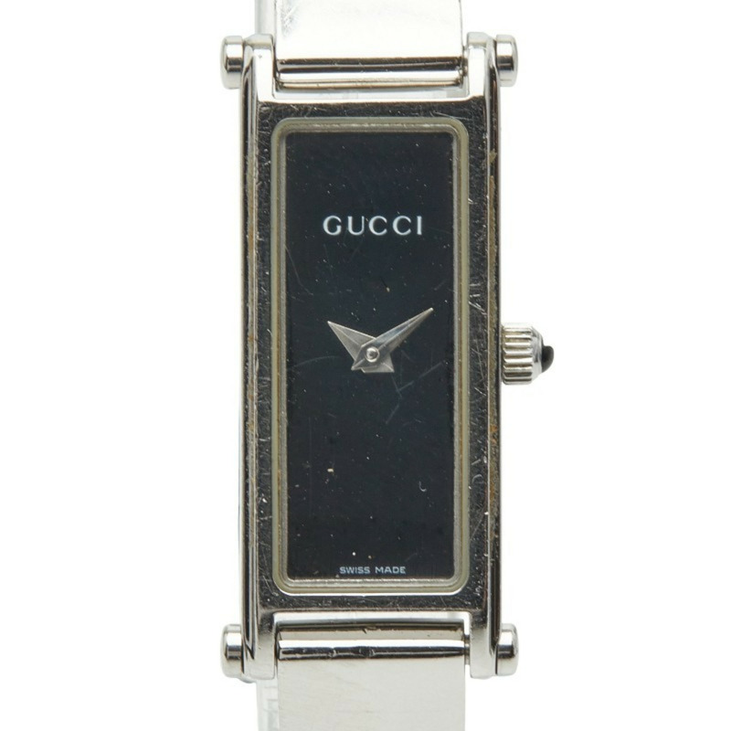 Gucci 1500L 石英腕錶,黑色錶盤,不鏽鋼錶殼,女款-0