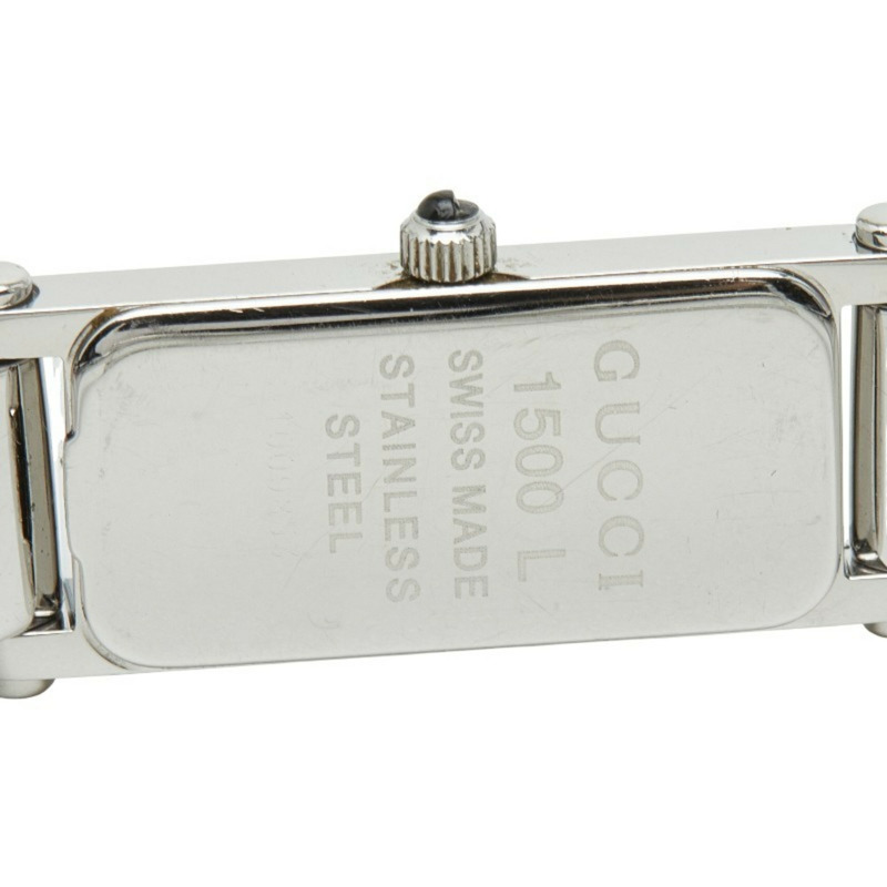 Gucci 1500L 石英腕錶,黑色錶盤,不鏽鋼錶殼,女款-3