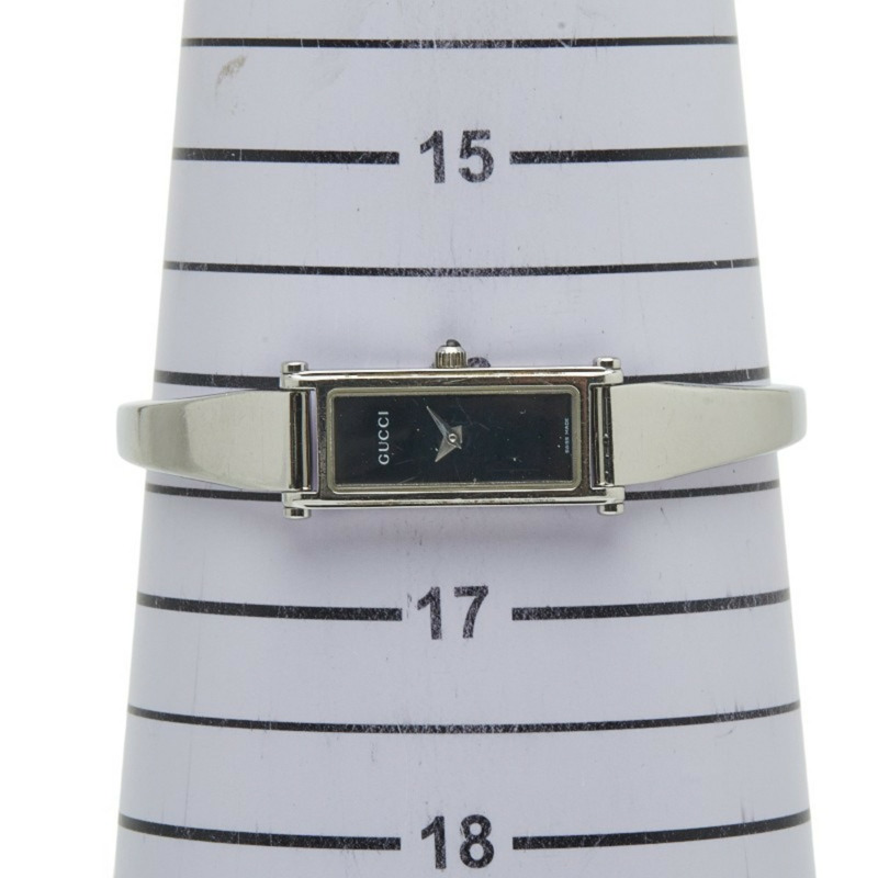 Gucci 1500L 石英腕錶,黑色錶盤,不鏽鋼錶殼,女款-6