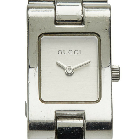Gucci 2305L 石英腕錶，銀色錶盤，不鏽鋼錶殼，女款