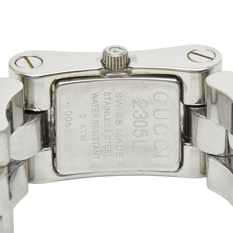 Gucci 2305L 石英腕錶,銀色錶盤,不鏽鋼錶殼,女款-3