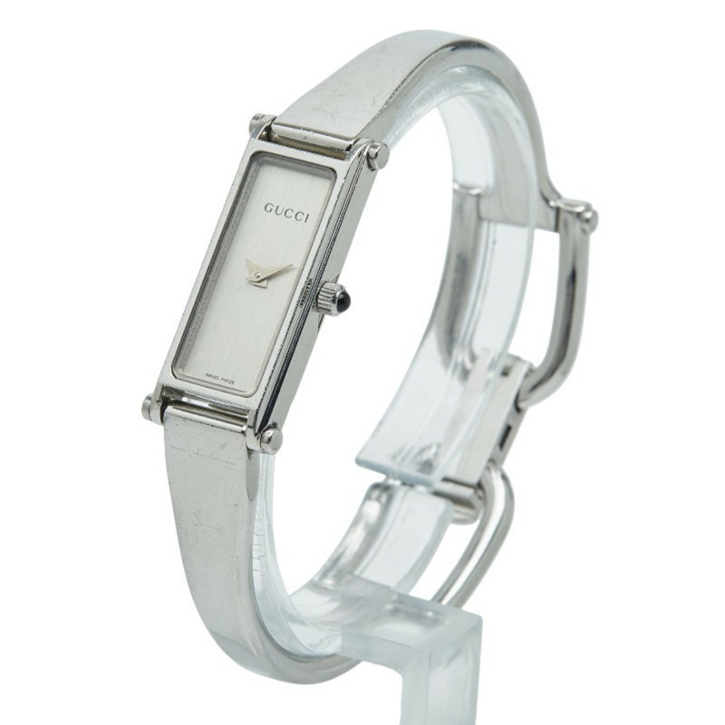 Gucci 女士石英手鐲腕錶 1500L 銀色錶盤不鏽鋼錶殼-1