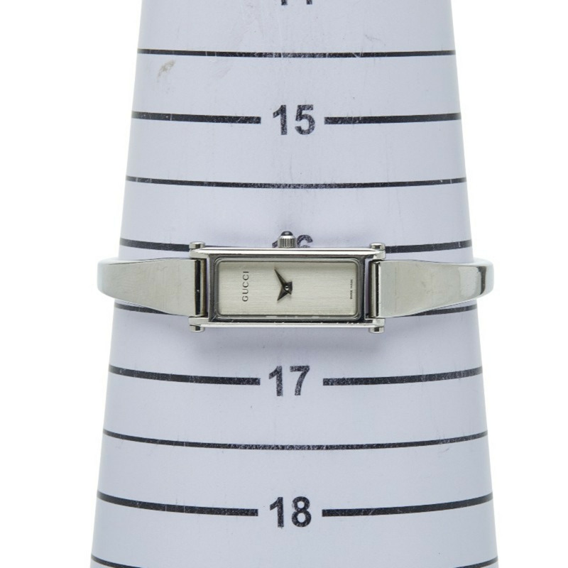 Gucci 女士石英手鐲腕錶 1500L 銀色錶盤不鏽鋼錶殼-6