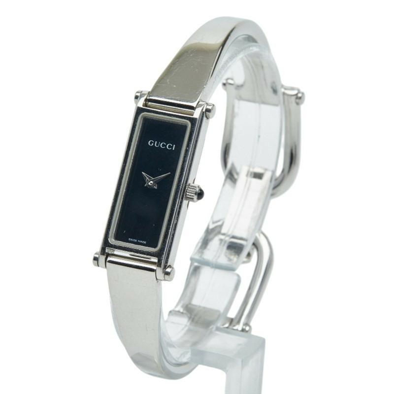 Gucci 女士石英手鐲腕錶 1500L 黑色錶盤 不鏽鋼錶殼-1