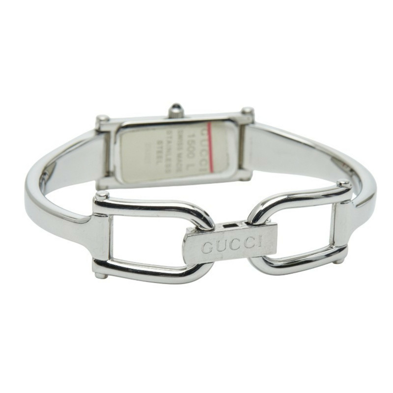 Gucci 女士石英手鐲腕錶 1500L 黑色錶盤 不鏽鋼錶殼-2