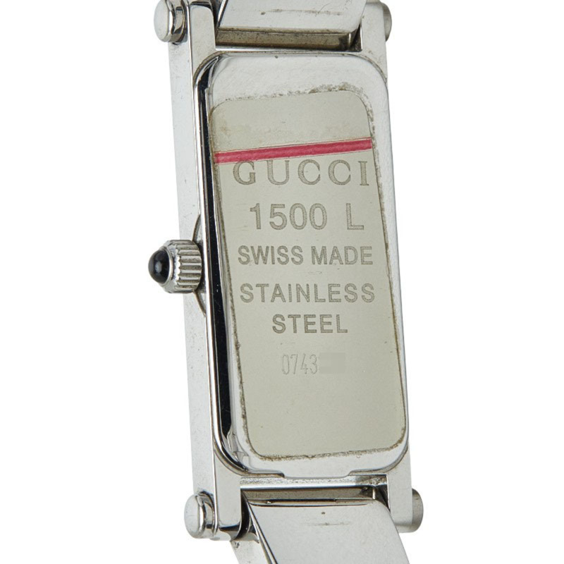 Gucci 女士石英手鐲腕錶 1500L 黑色錶盤 不鏽鋼錶殼-3