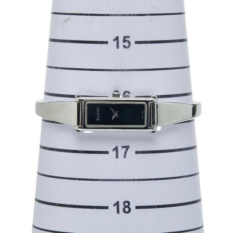 Gucci 女士石英手鐲腕錶 1500L 黑色錶盤 不鏽鋼錶殼-6