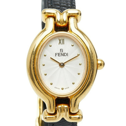 Fendi Chameleon腕錶，640L石英機芯，銀色錶盤，不鏽鋼錶殼，皮革錶帶，5種顏色可選，女士款，可更換錶帶