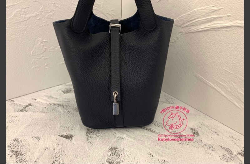Rubyloveshermes愛馬仕hermes午夜藍picotin18銀釦-0