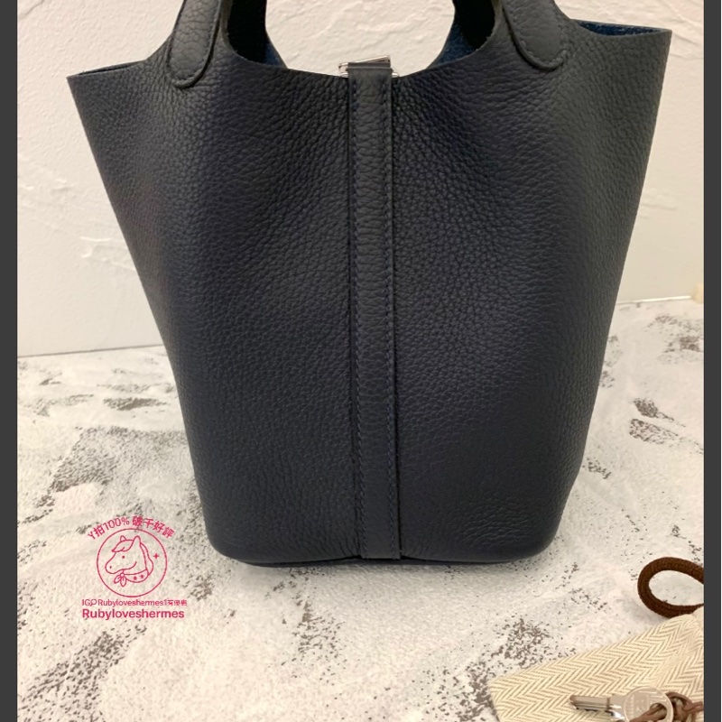 Rubyloveshermes愛馬仕hermes午夜藍picotin18銀釦-6