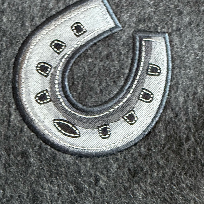 全新Hermès黑灰雙面羊絨圍巾-1