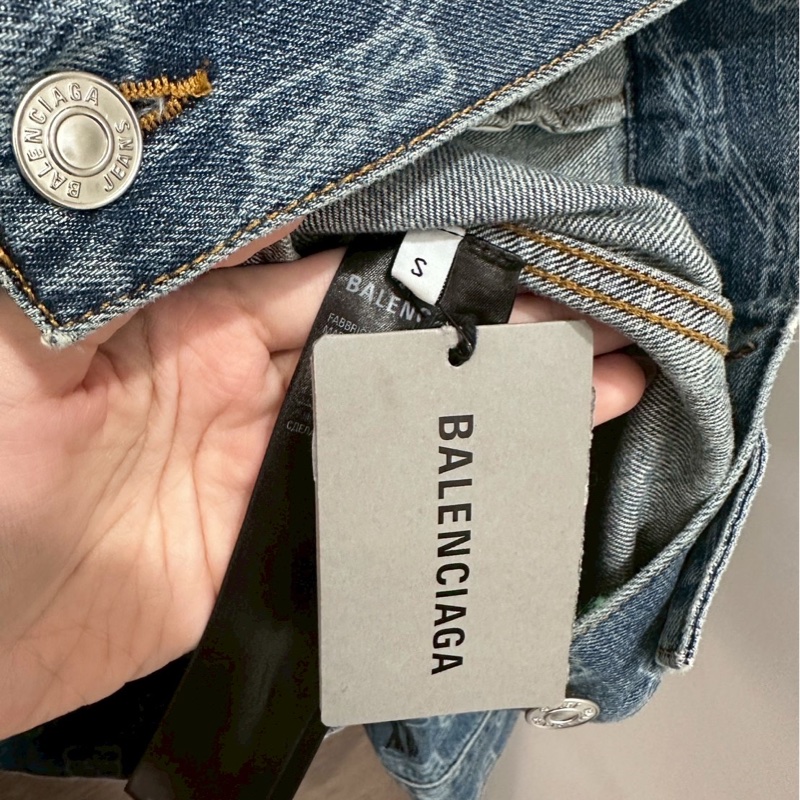 巴黎世家滿版logo牛仔外套-2