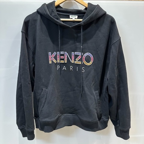 【美收精品】KENZO 黑色彩虹LOGO帽T 4-591