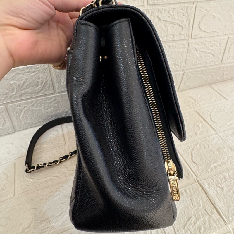 chanel黑荔枝金雙C大郵差包-1