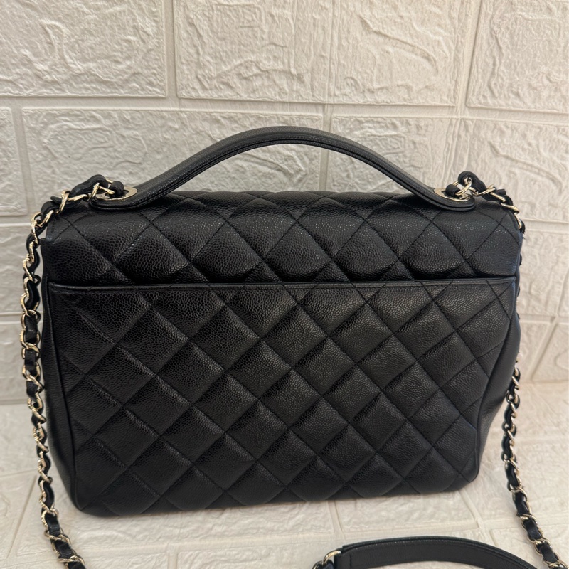 chanel黑荔枝金雙C大郵差包-3