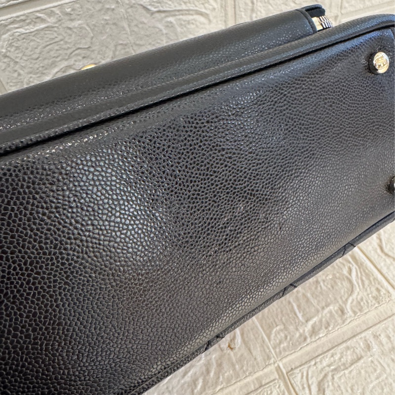 chanel黑荔枝金雙C大郵差包-5