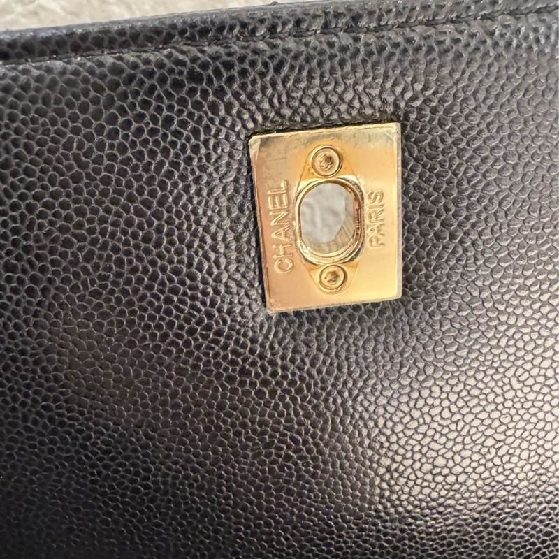 chanel黑荔枝金雙C大郵差包-14