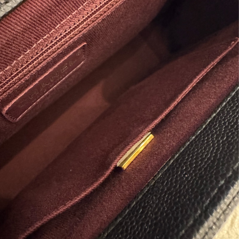 chanel黑荔枝金雙C大郵差包-19