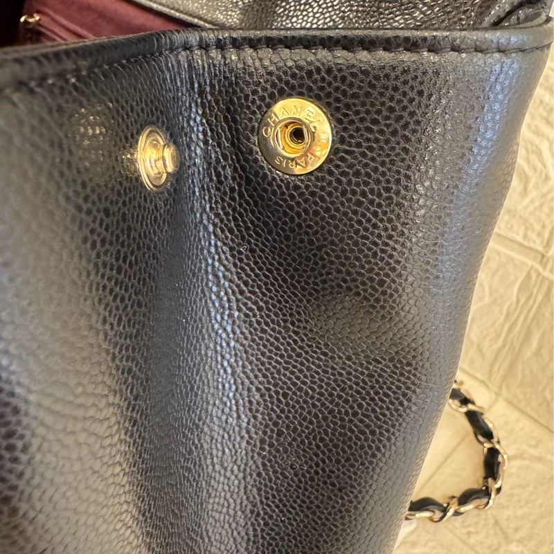 chanel黑荔枝金雙C大郵差包-27