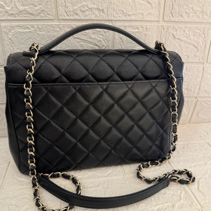 chanel黑荔枝金雙C大郵差包-30