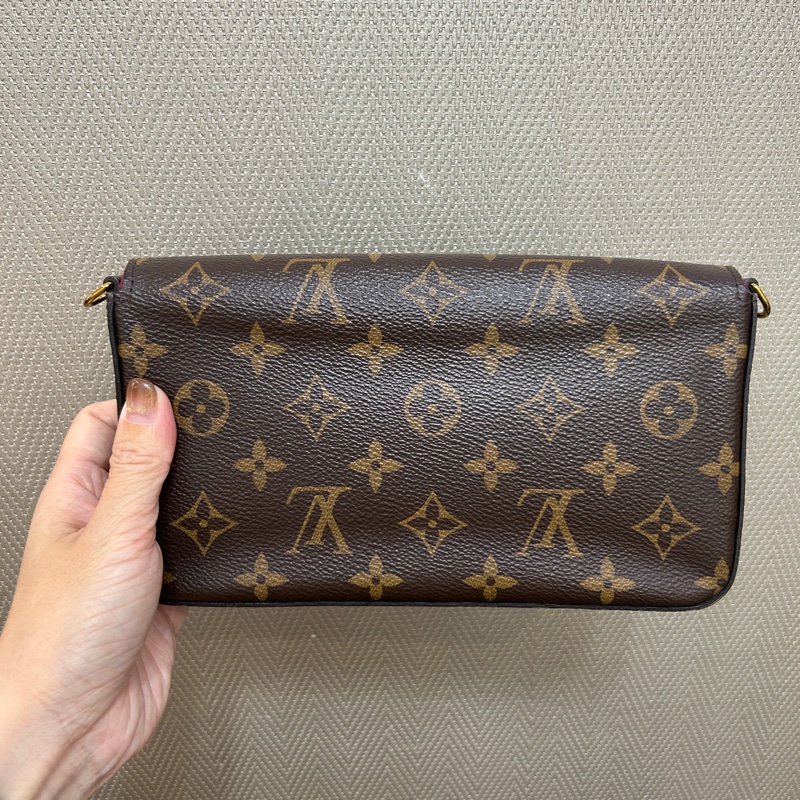 LV 原花金釦三合一信封下蓋鏈包-3