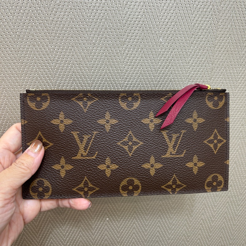 LV 原花金釦三合一信封下蓋鏈包-5