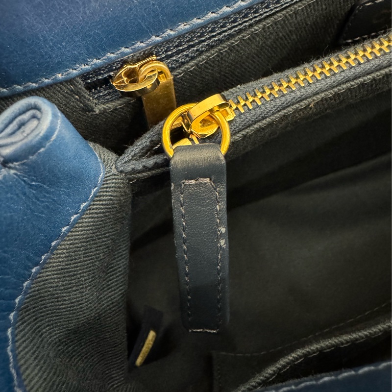 chanel藍色山形紋金雙C handle-30