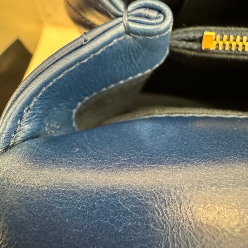 chanel藍色山形紋金雙C handle-36