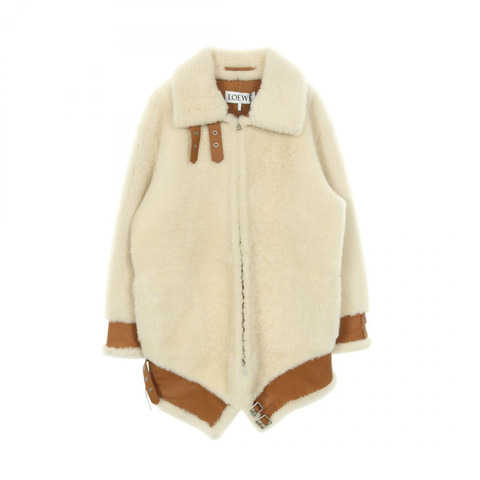 LOEWE 其他款式外套 H526Y19L54 皮革 白色 棕色 二手 女款