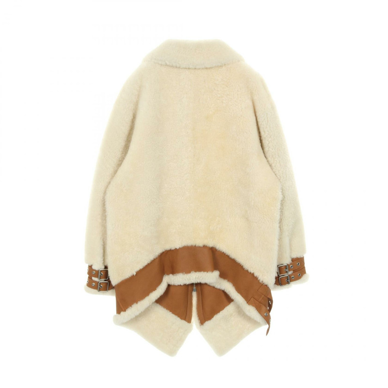 LOEWE 其他款式外套 H526Y19L54 皮革 白色 棕色 二手 女款-1