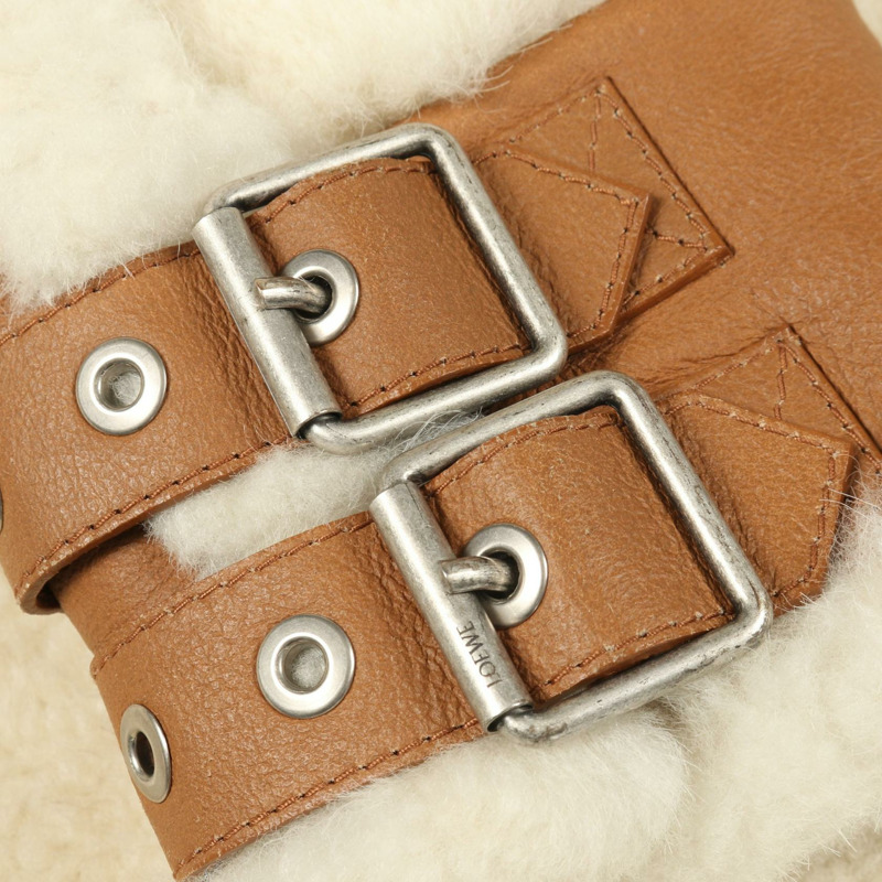 LOEWE 其他款式外套 H526Y19L54 皮革 白色 棕色 二手 女款-6