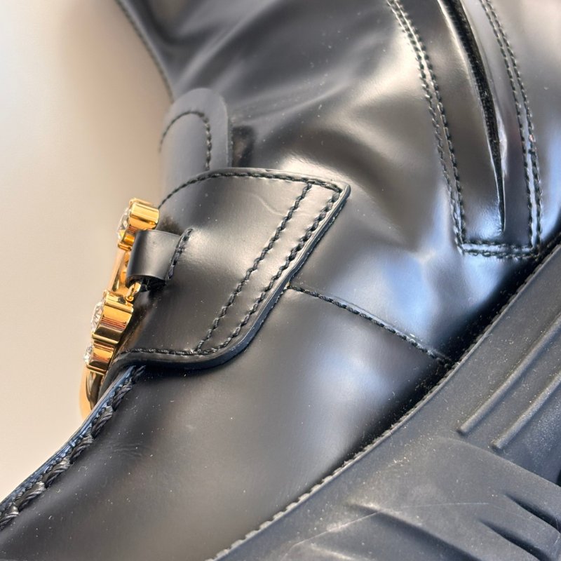 ::GUCCI:: Romance GG-Plaque Leather Ankle Boots 黑色皮革雙G水鑽皮革拉鍊靴子 35號-10